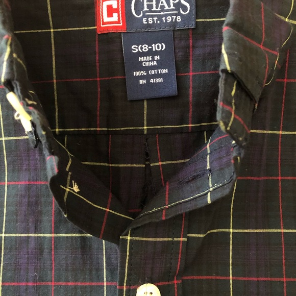 Boys Chaps Oxford Shirt -- Button-down Plaid - Picture 2 of 4
